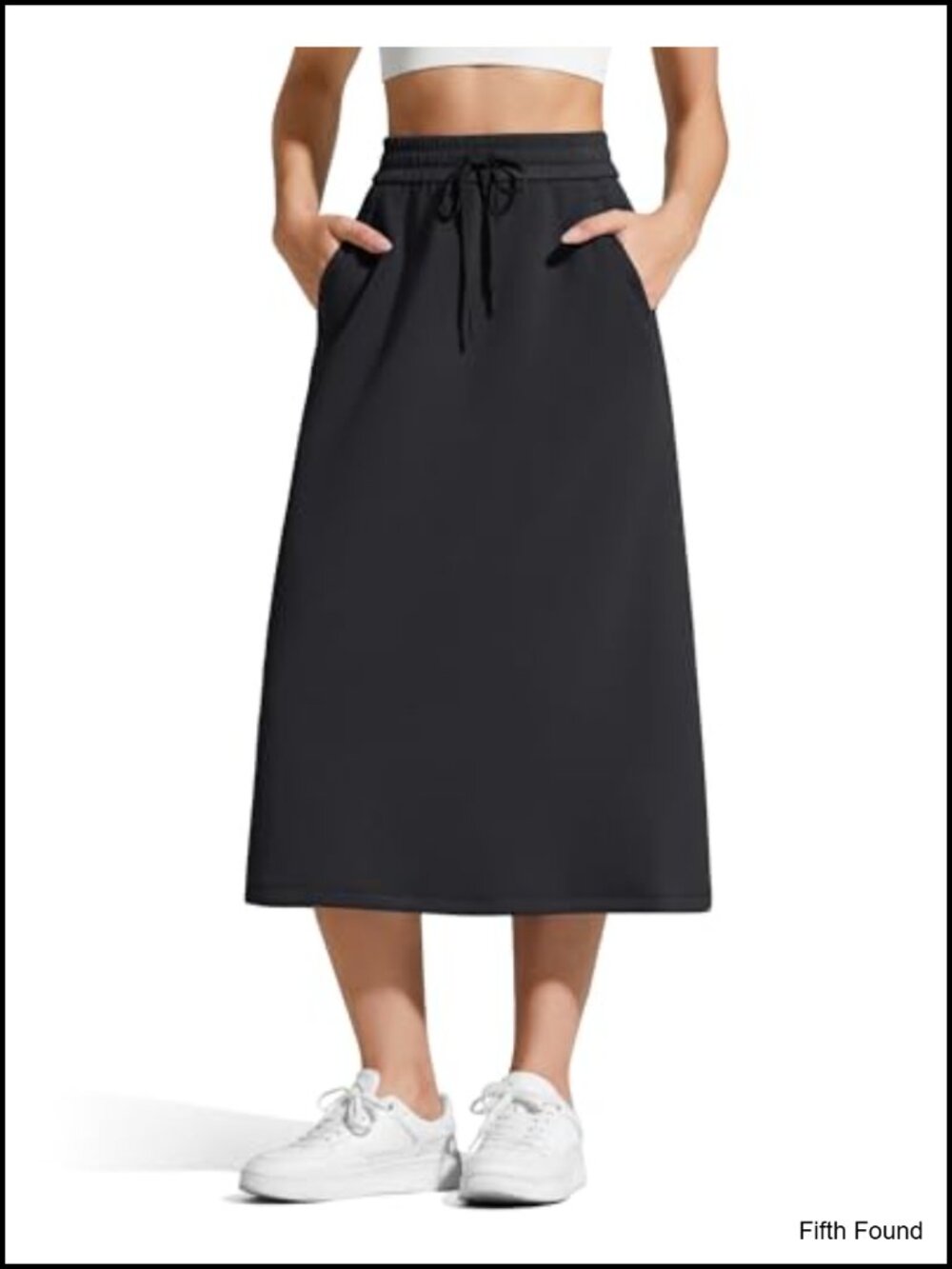 Modal Maxi Skirt Drawstring Soft Pull-On with Pockets A-Line